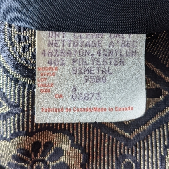 Vintage oversized blazer 80's jacquard sz S/M - Picture 3 of 8